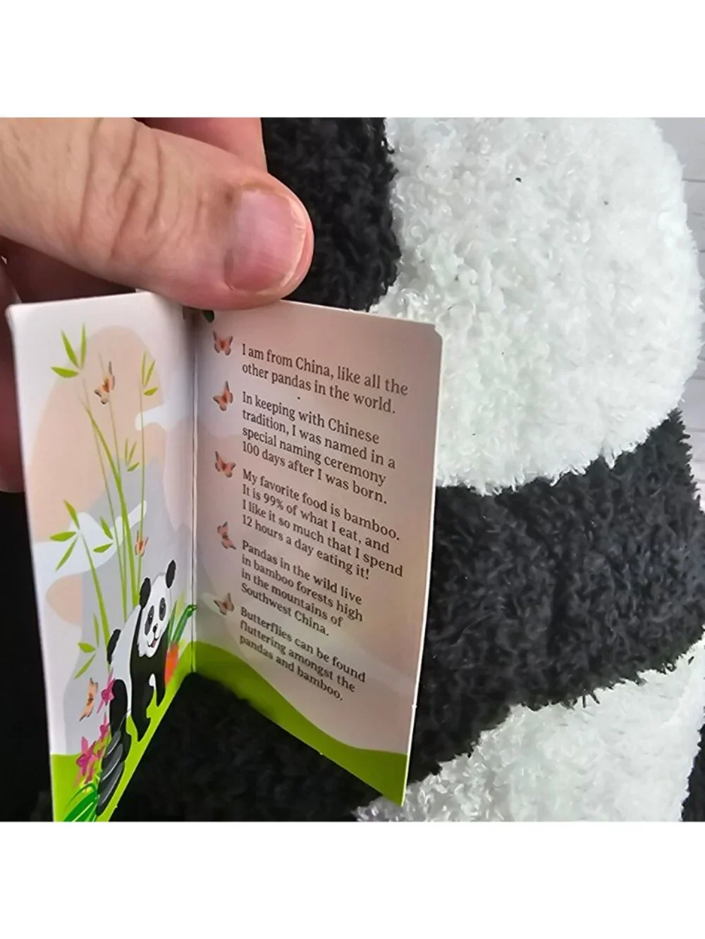 Mei Lan Panda Plush Toy With Bamboo & Cookie Soft & Cuddly Stuffed Animal For Al